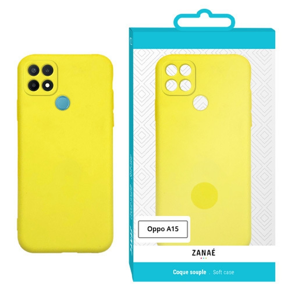 Coque Zanae Color Jaune pour Oppo A15 élégante et protectrice