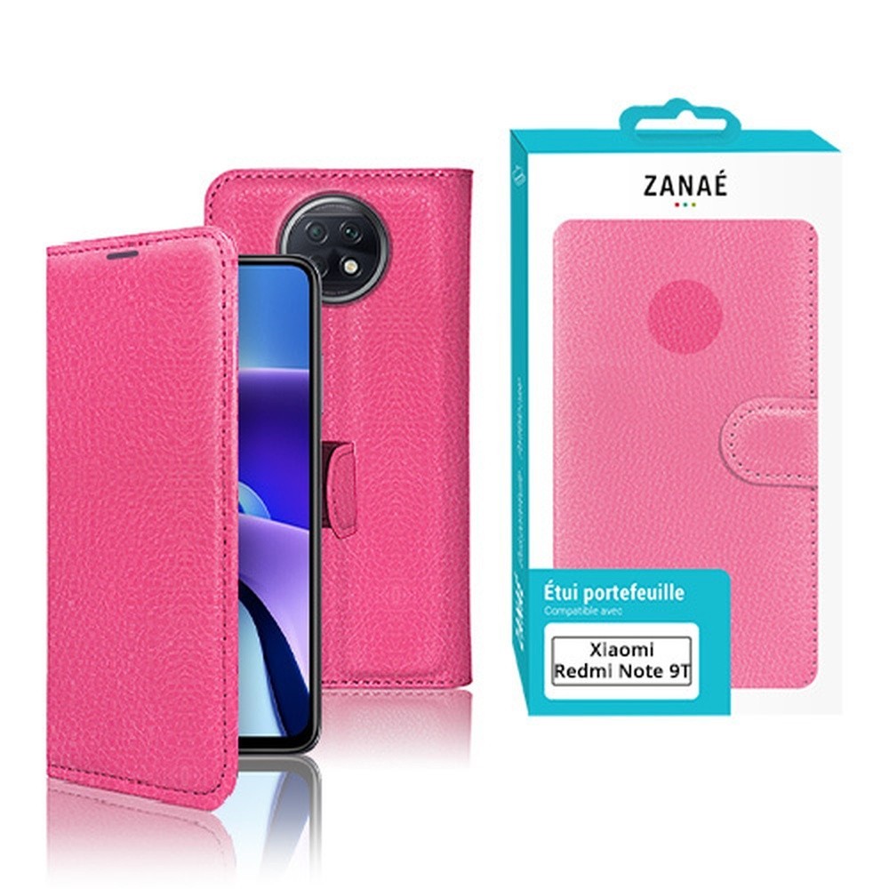 Etui Portefeuille Zanae Fushia pour Xiaomi Redmi Note 9T