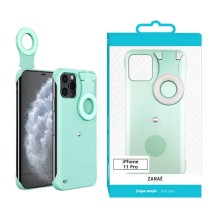 Coque selfie ring pour iPhone 11 Pro verte en pleine lumière