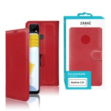 Etui Portefeuille Zanae Rouge pour Realme C21
