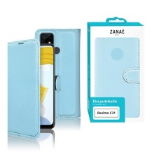 Étui Portefeuille Zanae bleu clair pour Realme C21