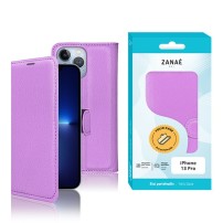 Etui Portefeuille Zanae Violet pour iPhone 13 Pro