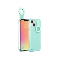 Coque selfie ring verte pour iPhone 13