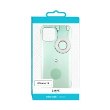 Coque selfie ring verte pour iPhone 13