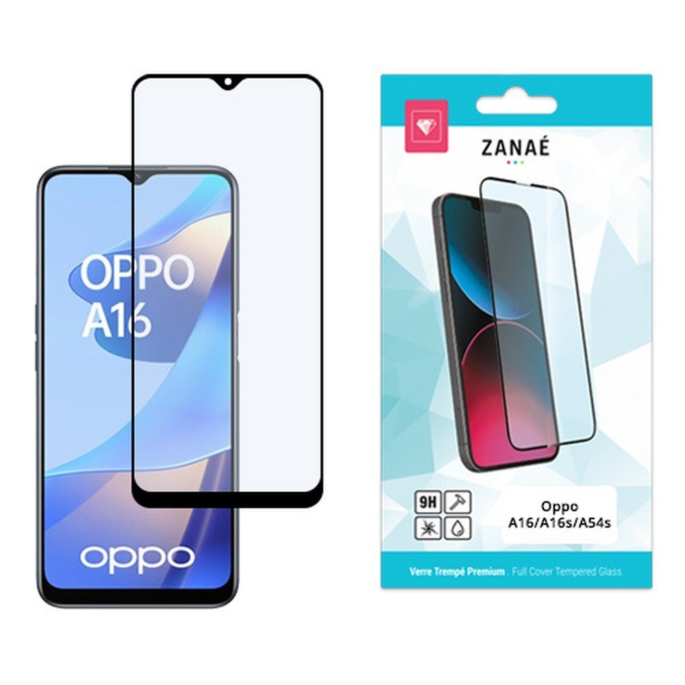 Verre trempé Full Cover noir pour Oppo A16