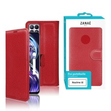 Étui portefeuille rouge pour Realme 8i