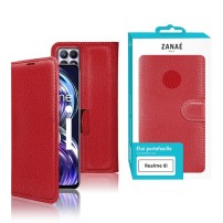 Étui portefeuille rouge pour Realme 8i