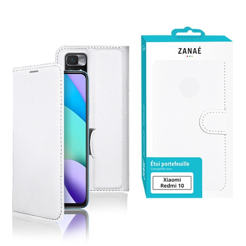 Etui Portefeuille Zanae blanc pour Xiaomi Redmi 10
