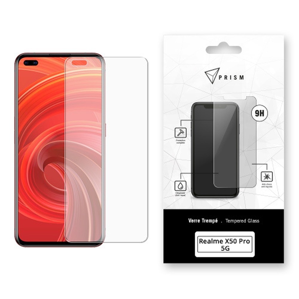 Verre trempé transparent pour écran de Realme X50 Pro 5G