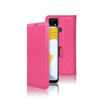 Etui portefeuille fushia pour Realme C21