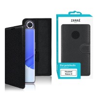 Étui portefeuille Zanae noir pour Huawei Nova 9