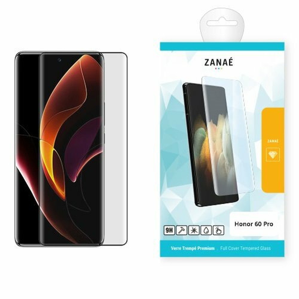 Verre trempé recourbé noir pour Honor 60 Pro