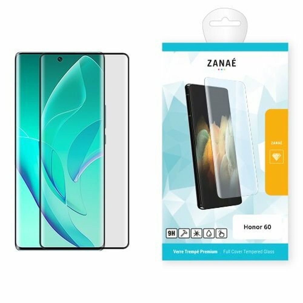 Protection en verre trempé recourbé pour Honor 60 Noir