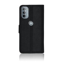 Vue de l'étui portefeuille Zanae noir pour Moto G31 et G41
