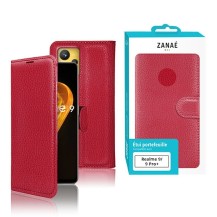 Étui portefeuille Zanae rouge pour Realme 9 et 9 Pro+