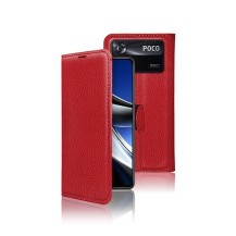 Etui Portefeuille Zanae pour Xiaomi Poco X4 Pro 5G Rouge