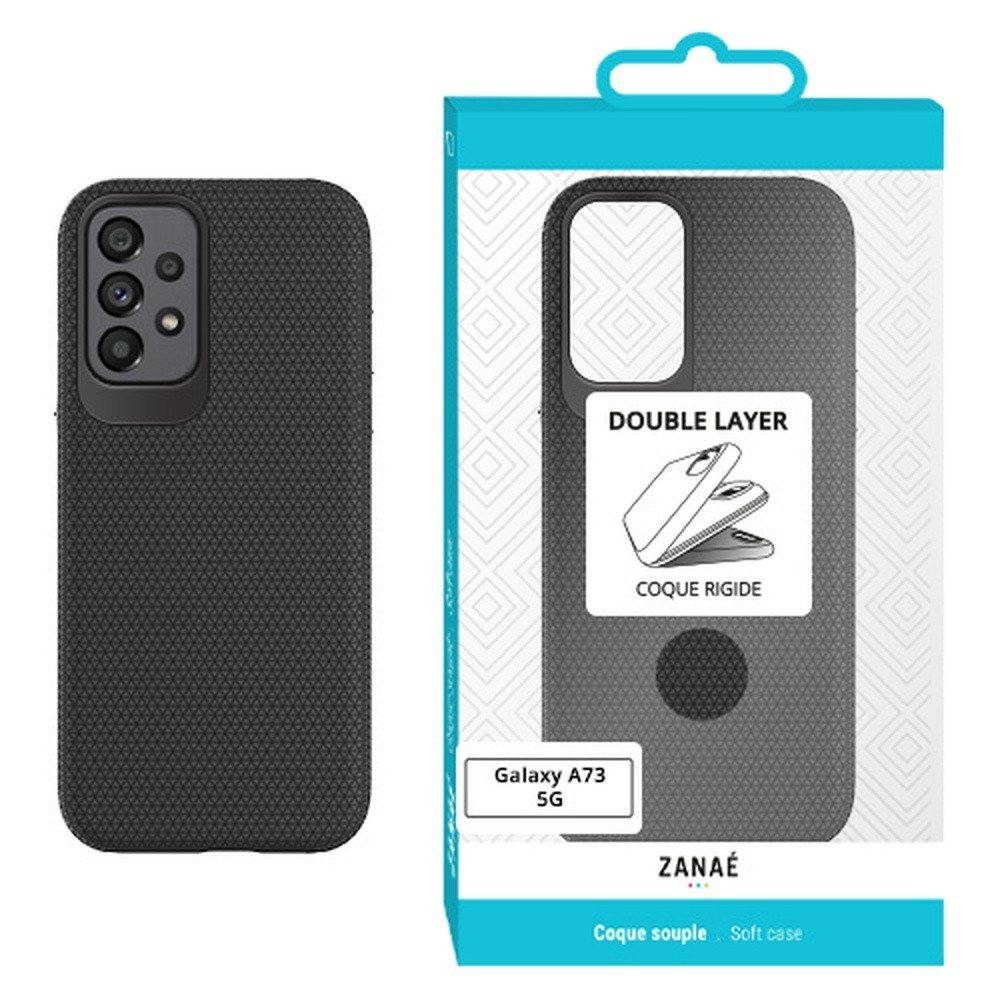 Coque Double Layer pour Samsung Galaxy A73 5G Noir