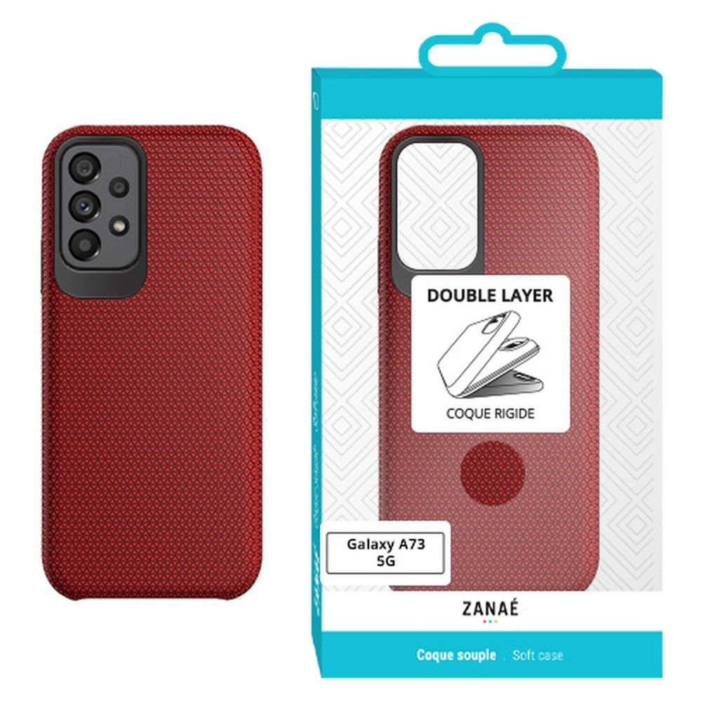 Coque Double Layer rouge pour Samsung Galaxy A73 5G