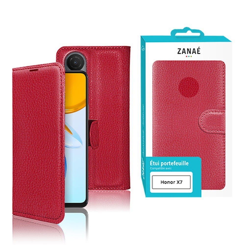 Etui Portefeuille Rouge pour Honor X7