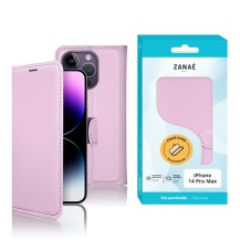 Etui portefeuille Zanae rose pour iPhone 14 Pro Max