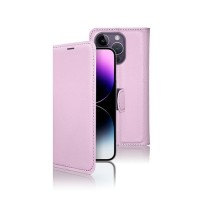 Etui portefeuille Zanae rose pour iPhone 14 Pro Max