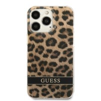 Coque motif léopard pour iPhone 13 Pro couleur marron