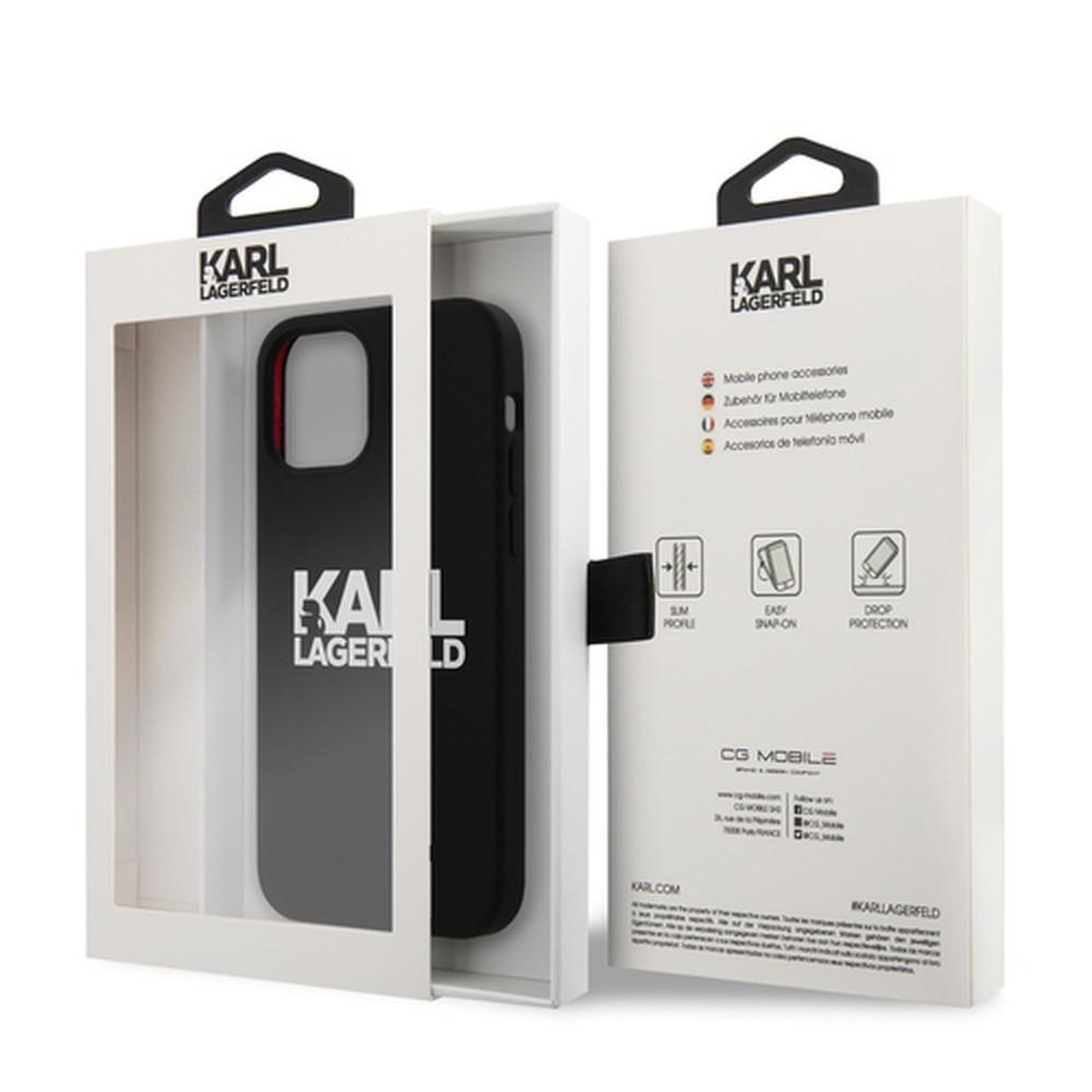 Coque noire avec logo Karl pour iPhone 12 et 12 Pro