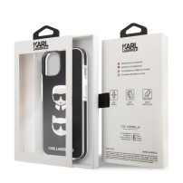 Coque noire avec motif Karl & Choupette pour iPhone 13