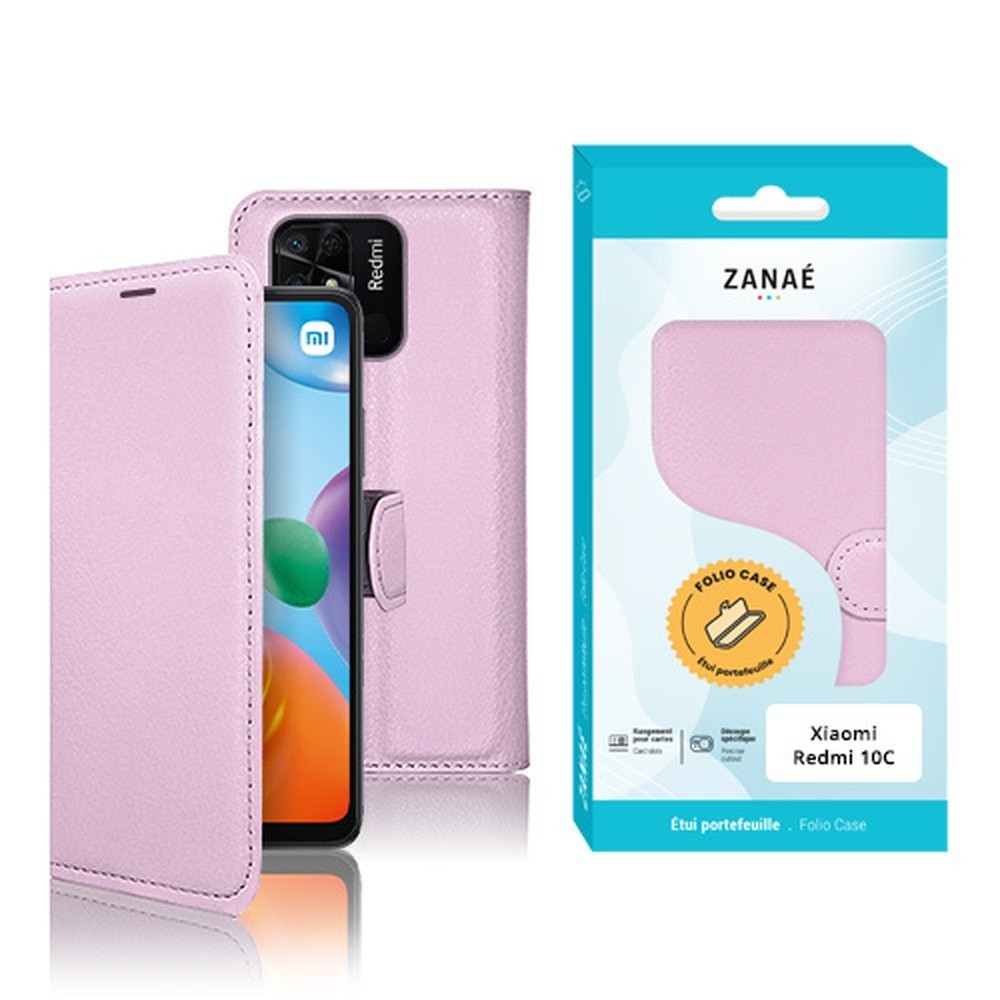 Etui Portefeuille Rose pour Xiaomi Redmi 10C