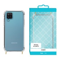 Coque Cordella transparente avec anneaux dorés pour Galaxy A12/M12