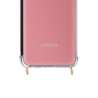Coque transparente avec anneaux dorés pour Galaxy A03