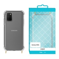 Coque Cordella transparente avec anneaux dorés pour Galaxy A03s