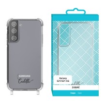 Coque transparente pour Galaxy S21 avec logo Cordella et anneaux intégrés