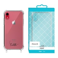 Coque transparente avec logo Cordella et anneaux pour iPhone XR