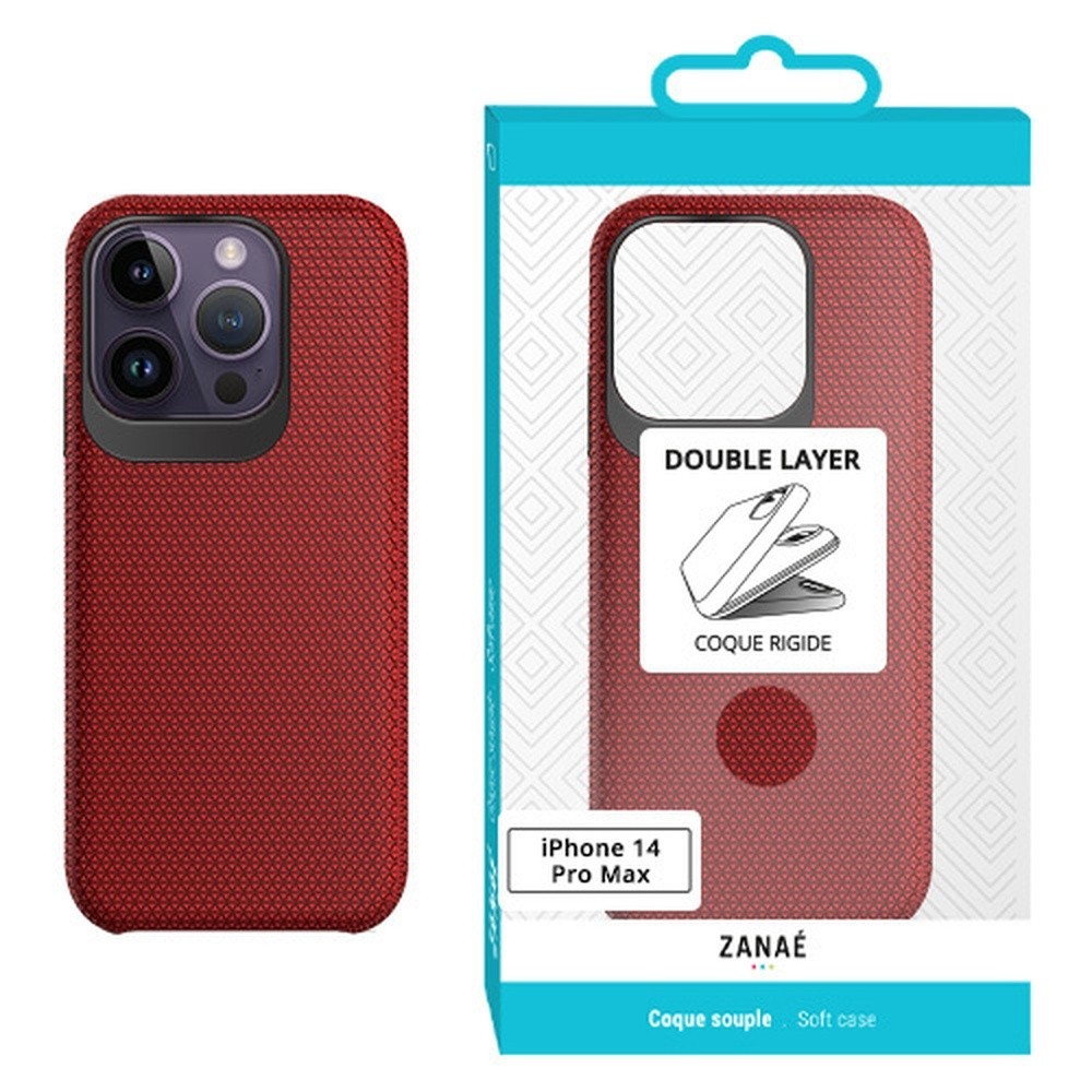 Coque Double Layer pour iPhone 14 Pro Max Rouge