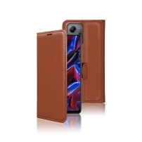 Étui Portefeuille Zanae marron compatible avec Xiaomi Redmi Note 12 5G et Poco X5