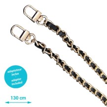 Chaîne-bijou en cuir synthétique noir