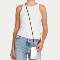 Chaîne-bijou en cuir synthétique noir