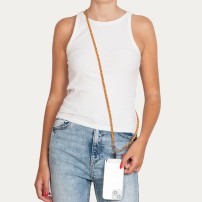 Chaîne-bijou en cuir marron taille L