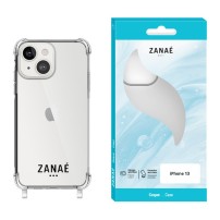 Coque transparente avec logo Zanae et anneaux intégrés pour iPhone 13
