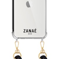 Coque transparente avec logo Zanae et anneaux intégrés pour iPhone 13