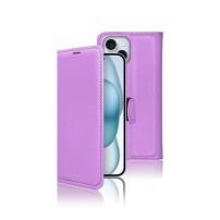 Etui portefeuille violet pour iPhone 15 Plus