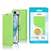 Etui Portefeuille Zanae pour iPhone 15 Plus Vert