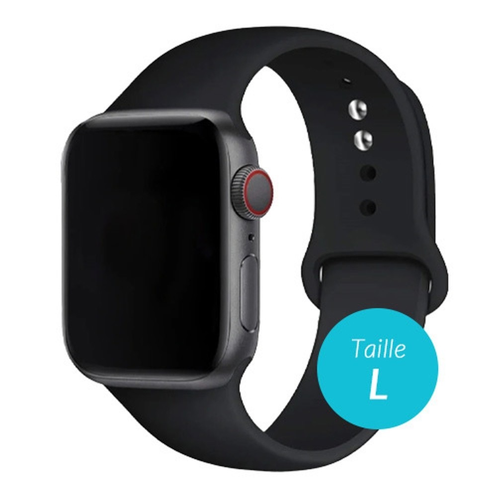 Bracelet en silicone noir pour Apple Watch 38/40mm