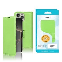 Étui Portefeuille Zanae pour iPhone 16 Pro en vert