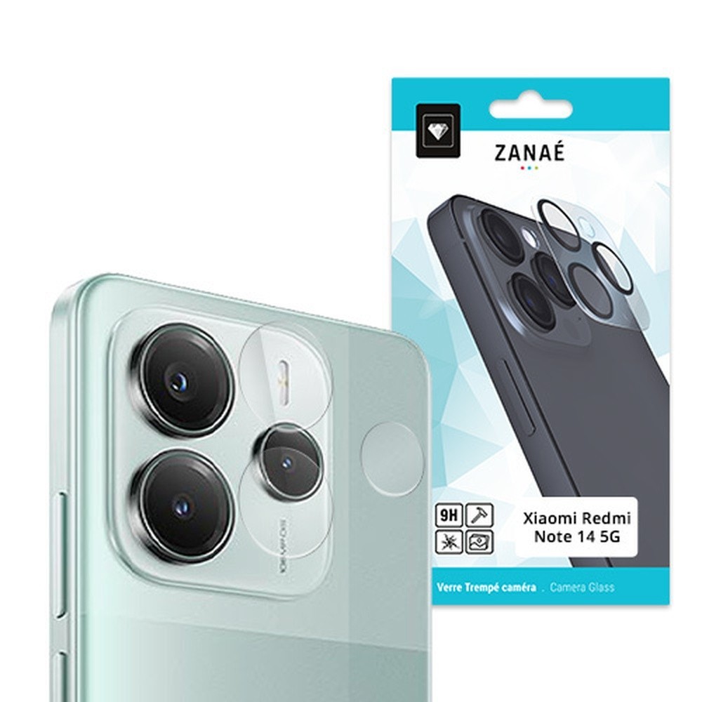 Verre trempé transparent pour caméra Redmi Note 14 5G