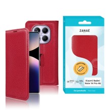 Etui Portefeuille Zanae rouge pour Xiaomi Redmi Note 14 Pro 4G