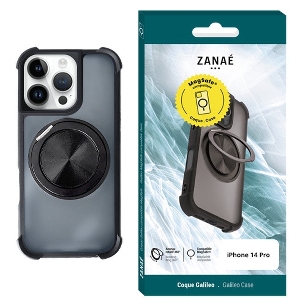 Coque Galileo MagSafe noire pour iPhone 14 Pro