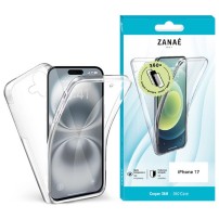 Coque 360 Transparente pour iPhone 17 vue de face et d'arrière