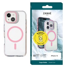 Vue de face de la coque rose Hooke MagSafe pour iPhone 13